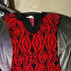 Flirty red and black dress